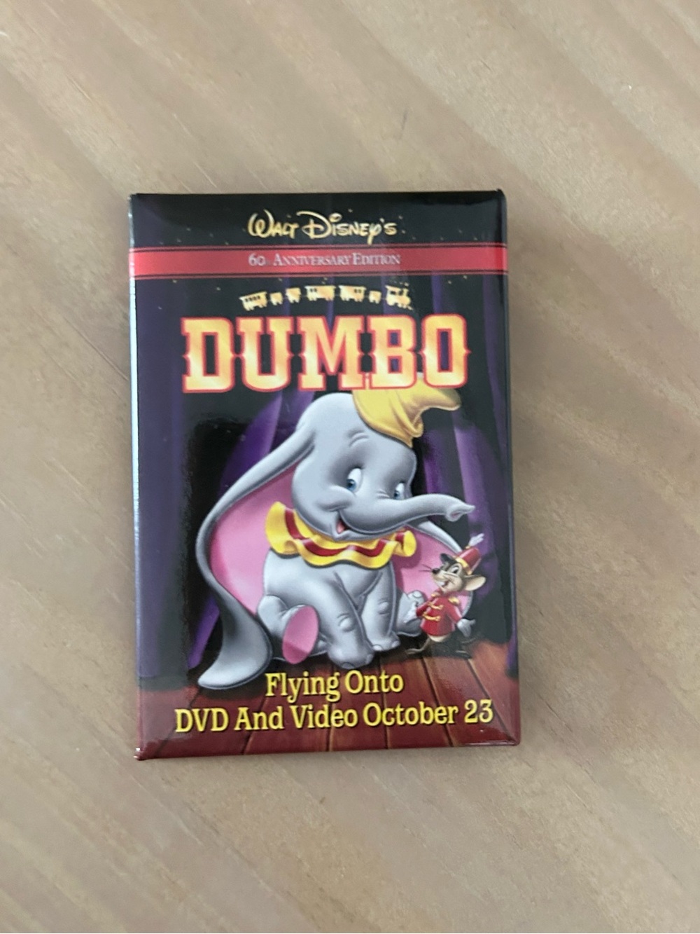 Vintage Disney Dumbo 60th Anniversary Promo Pin Button Collectible